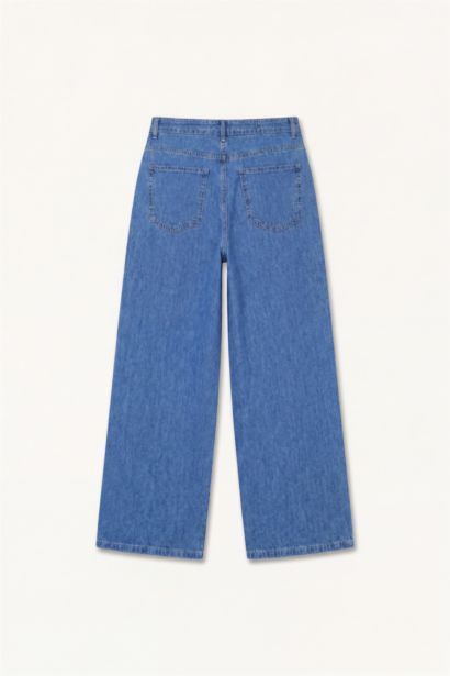 %100 Pamuk Wıde Leg Jean Pantolon