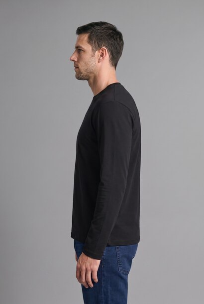 %100 Pamuk Regular Fit Uzun Kollu Basic Tişört