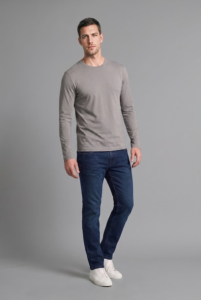 %100 Pamuk Regular Fit Uzun Kollu Basic Tişört