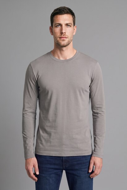 %100 Pamuk Regular Fit Uzun Kollu Basic Tişört
