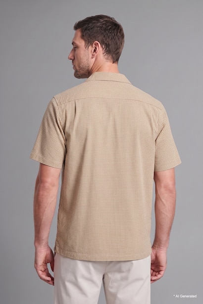 Pamuklu Relaxed Fit Kısa Kollu Kareli Gömlek