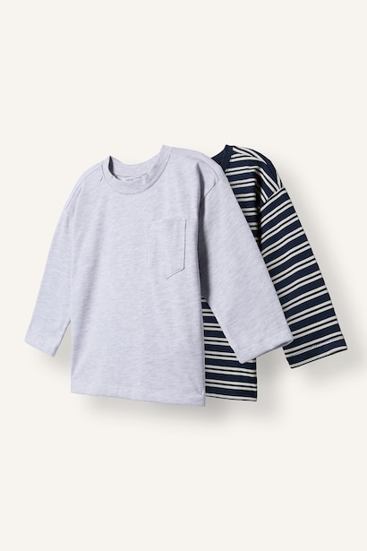 Baby Boy Regular Fit Crew Neck Striped 2 Piece T-Shirts