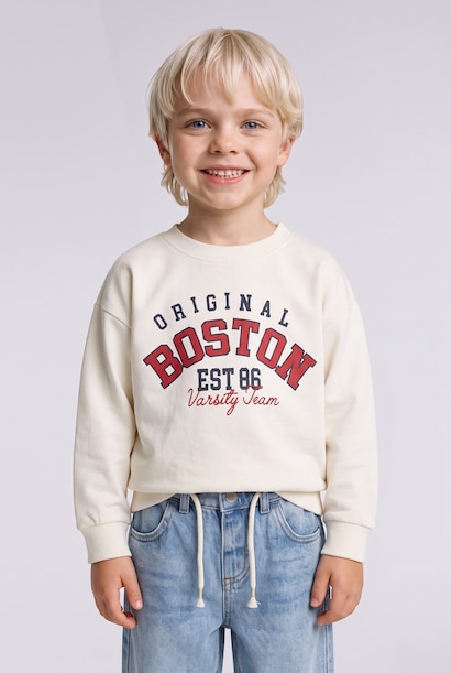 100% Cotton Crew Neck Printed Sweatshirt