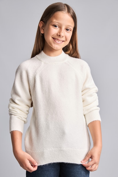 Reglan Kol Triko Basic Kazak Kız Çocuk