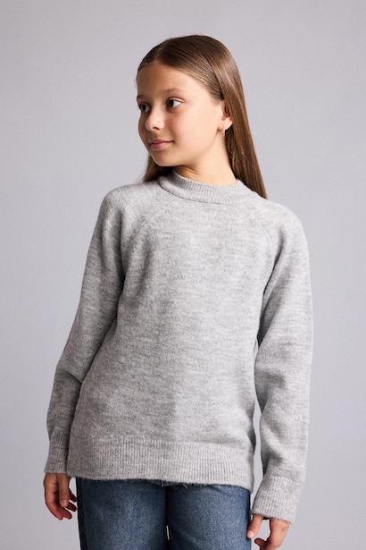 Reglan Kol Triko Basic Kazak Kız Çocuk