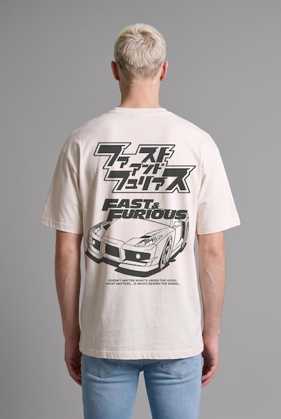 Fast & Furıous Boxy Fıt Baskılı Tişört