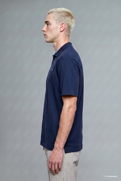 T-shirt Polo boxy à manches courtes avec imprimé