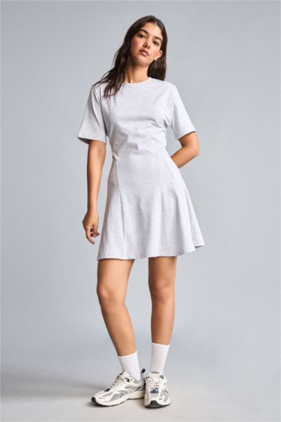 Bisiklet Yaka Mini Elbise