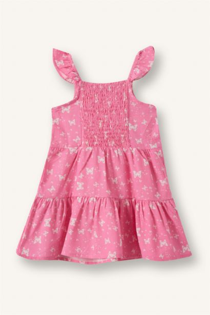%100 Pamuk Askılı Poplin Elbise Kız Bebek