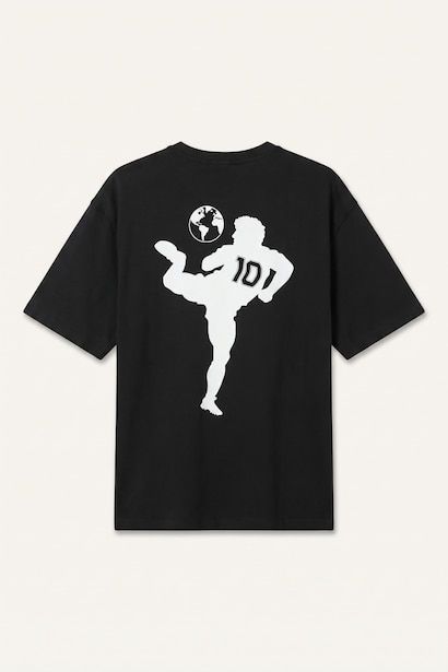 Boxy Fit Maradona Baskılı Kısa Kollu Tişört