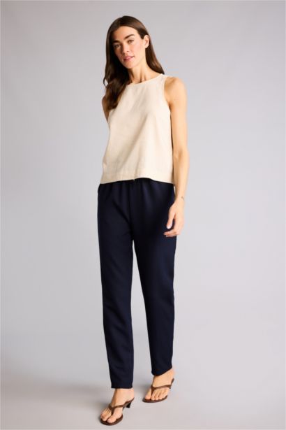 Slım Fıt Yüksek Bel Jogger Paça Pantolon