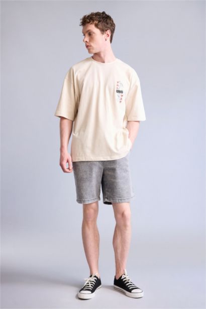 Regular Fıt Bermuda Jean Şort