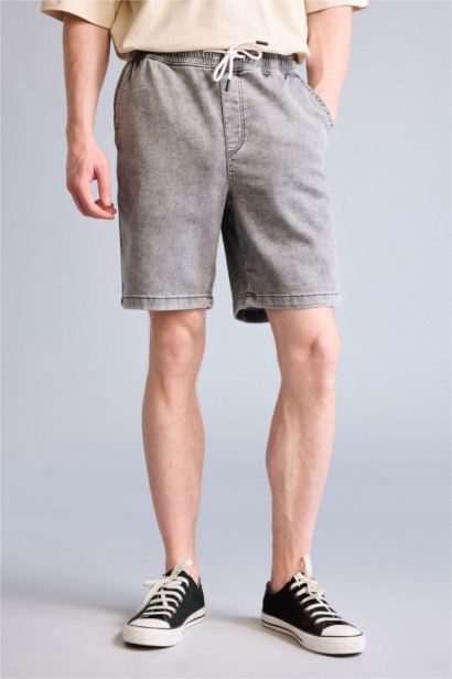 Regular Fıt Bermuda Jean Şort