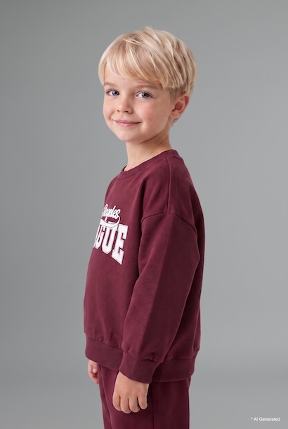Baby Boy 100% Cotton 2-Piece Crew Neck Printed Sweatshirt and Sweatpants Set
