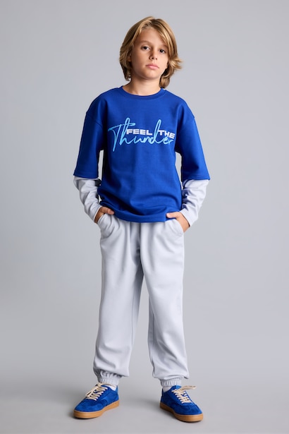 2 piece Regular Fit Crew Neck Slogan Set