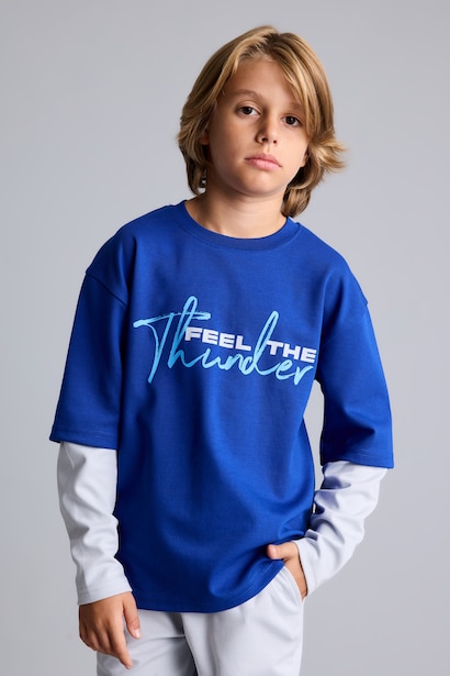 2 piece Regular Fit Crew Neck Slogan Set