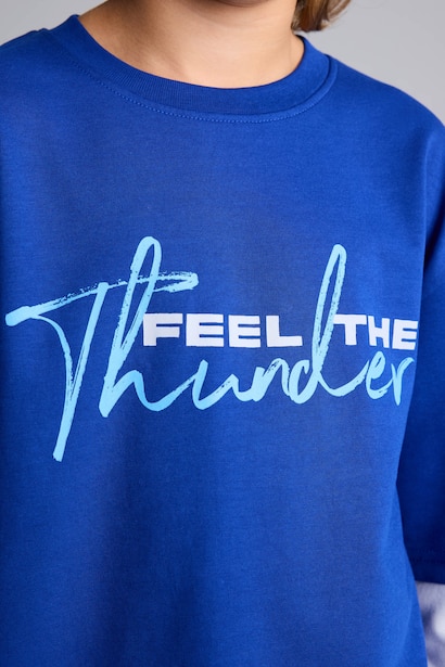 2 piece Regular Fit Crew Neck Slogan Set