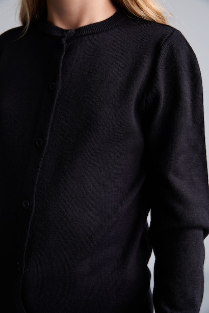 Cardigan bleu marine à col rond et manches longues pour fille