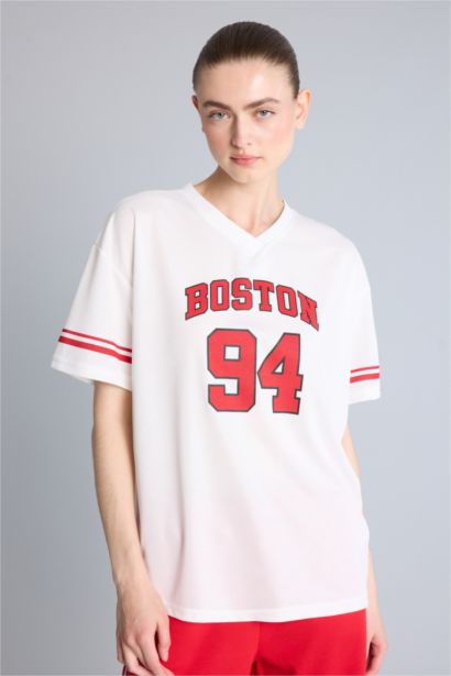 Oversize Fit Tulle Short Sleeve T-Shirt