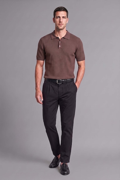 Standart Fit Dokulu Basic Polo Tişört
