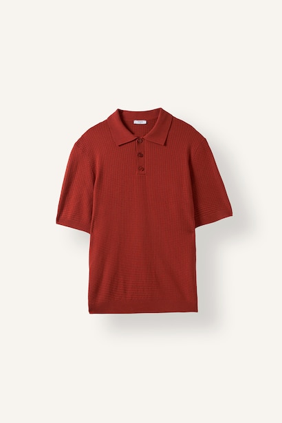 Standart Fit Dokulu Basic Polo Tişört