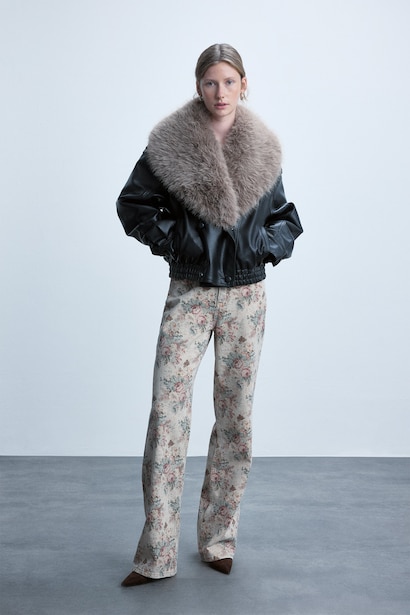 Oversize Fit Faux Leather Jacket Faux Leather Jacket