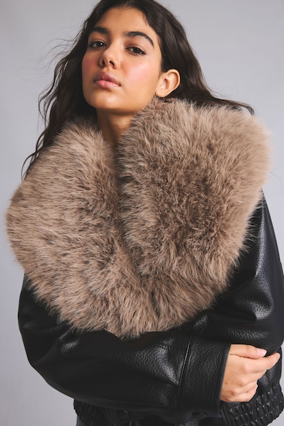 Oversize Fit Faux Leather Jacket Faux Leather Jacket