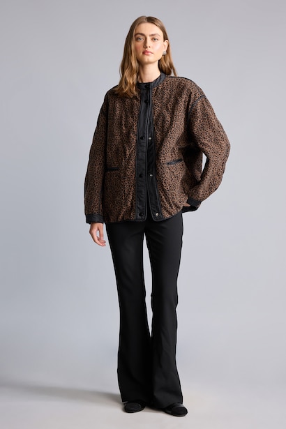 Relaxed Fit Leopar Desenli Mont