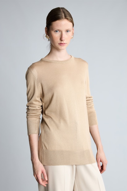 Regular Fit Basic Ribbed Knitted Crew Neck Sweater