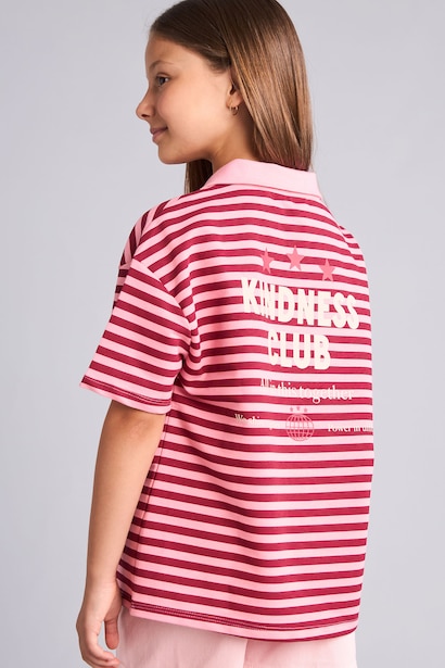 Girl Printed Short Sleeve Polo T-Shirt