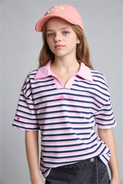 Printed Short Sleeve Polo T-Shirt