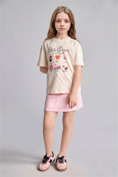 Girl Crew Neck Short Sleeve T-Shirt