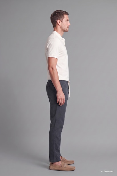 100% Cotton Regular Fit Elastic Waist Trousers