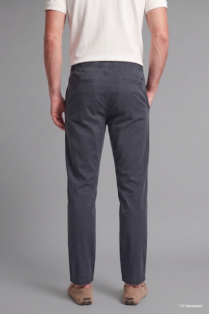 100% Cotton Regular Fit Elastic Waist Trousers