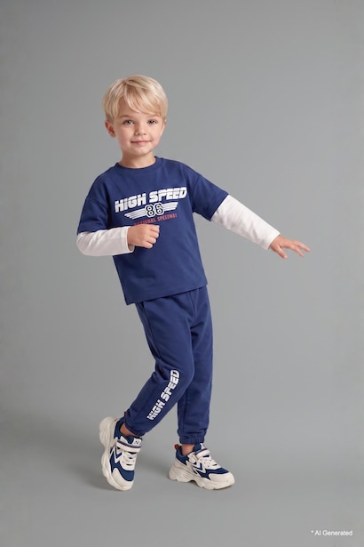 2 piece Oversize Fit Slogan Set