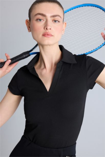 Slim Fit Ribana Short Sleeve Polo T-Shirt