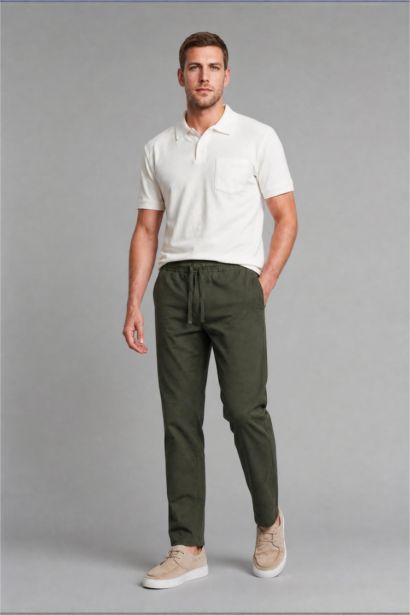 Keten Karışımlı Regular Fit Pantolon