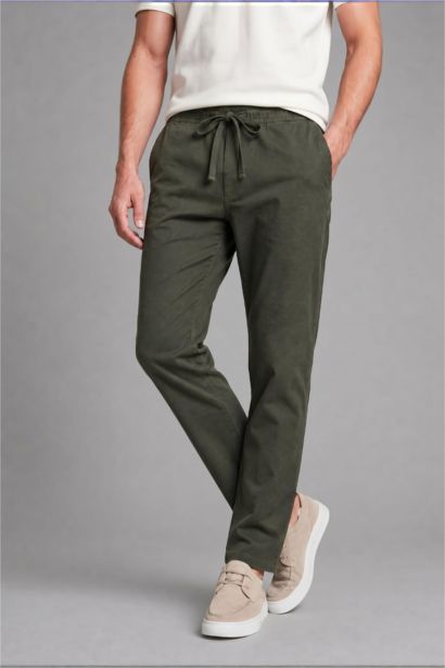 Keten Karışımlı Regular Fit Pantolon