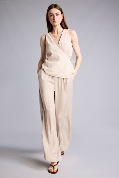 Normal Waist Wide Leg Trousers