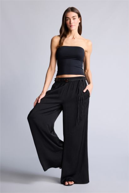 Normal Bel Wıde Leg Pantolon