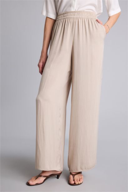 Wıde Leg Saten Pantolon