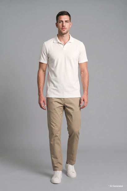 Tapered Fit Beige Trousers
