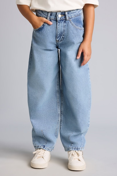 Pens Detaylı Baggy Fit Jean Pantolon