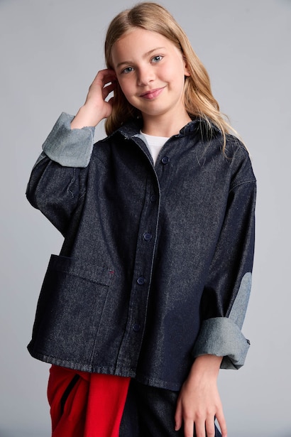 Veste en jean bleu marine 100% coton pour fille