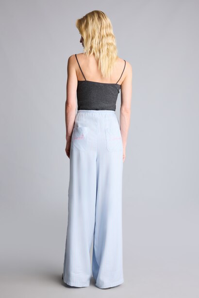 Wide Leg Flanel Pijama Altı