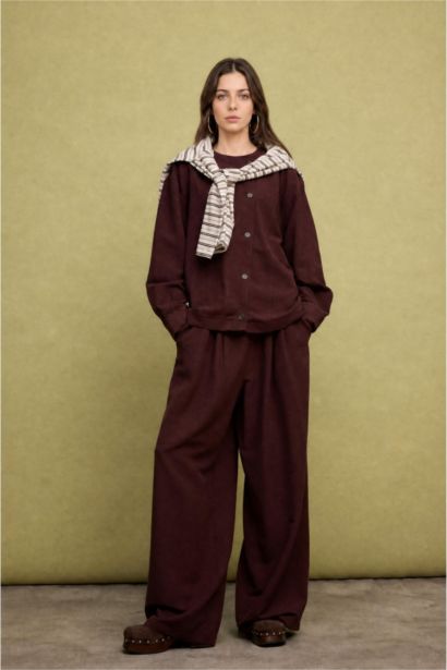 Regular Fit Keten Karışımlı Ceket