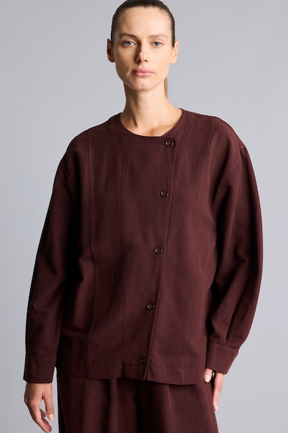 Regular Fit Linen Blended Jacket