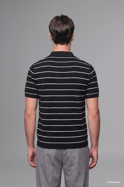 Standart Fit Çizgili Polo Tişört
