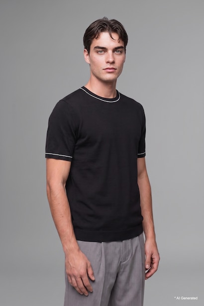 Standard Fit Knitwear Short Sleeve T-Shirt