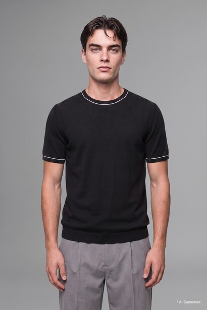 Standard Fit Knitwear Short Sleeve T-Shirt